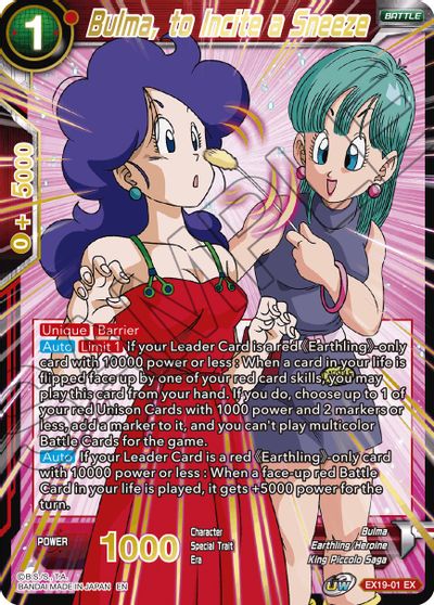 Bulma, to Incite a Sneeze (EX19-01) [Special Anniversary Set 2021] | Shuffle n Cut Hobbies & Games