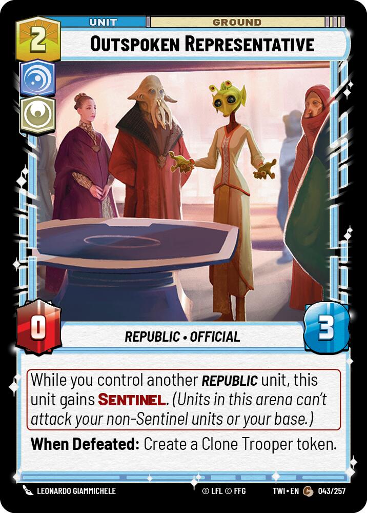 Outspoken Representative (043/257) (043/257) [Twilight of the Republic] | Shuffle n Cut Hobbies & Games