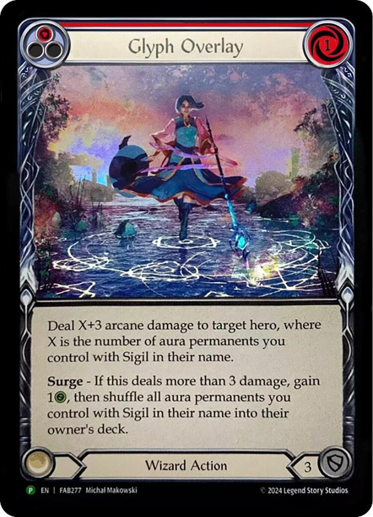 Glyph Overlay (Red) [FAB277] (Promo)  Rainbow Foil | Shuffle n Cut Hobbies & Games