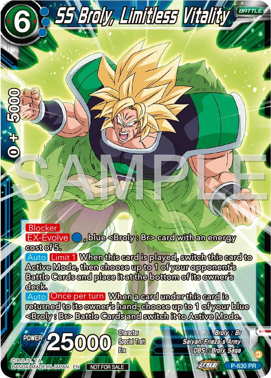 SS Broly, Limitless Vitality (Zenkai Series Tournament Pack Vol.9) (P-630) [Promotion Cards] | Shuffle n Cut Hobbies & Games