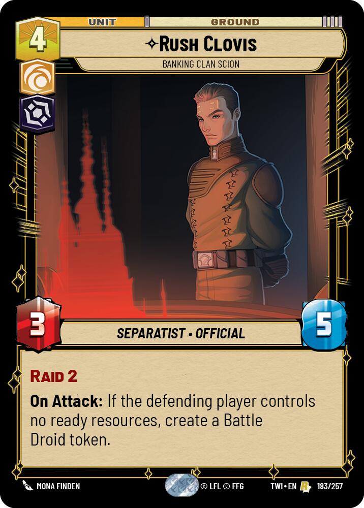Rush Clovis - Banking Clan Scion (183/257) (183/257) [Twilight of the Republic] | Shuffle n Cut Hobbies & Games