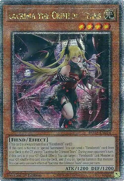 Lacrima the Crimson Tears (Quarter Century Secret Rare) [ROTA-EN014] Quarter Century Secret Rare | Shuffle n Cut Hobbies & Games