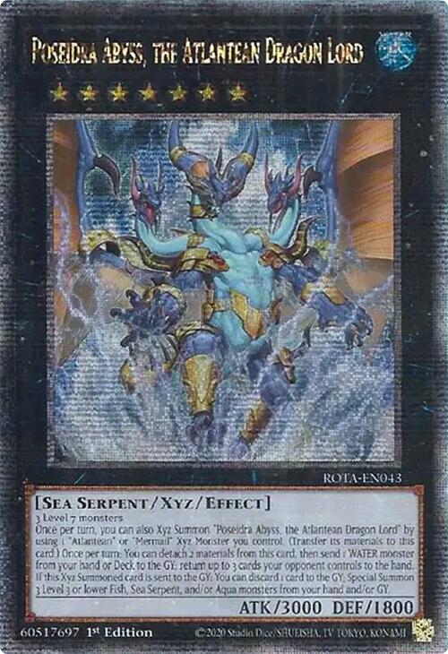 Poseidra Abyss, the Atlantean Dragon Lord (Quarter Century Secret Rare) [ROTA-EN043] Quarter Century Secret Rare | Shuffle n Cut Hobbies & Games