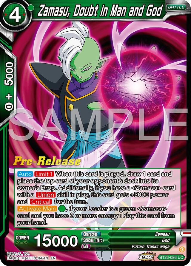 Zamasu, Doubt in Man and God (BT26-086) [Ultimate Advent Prerelease Promos] | Shuffle n Cut Hobbies & Games