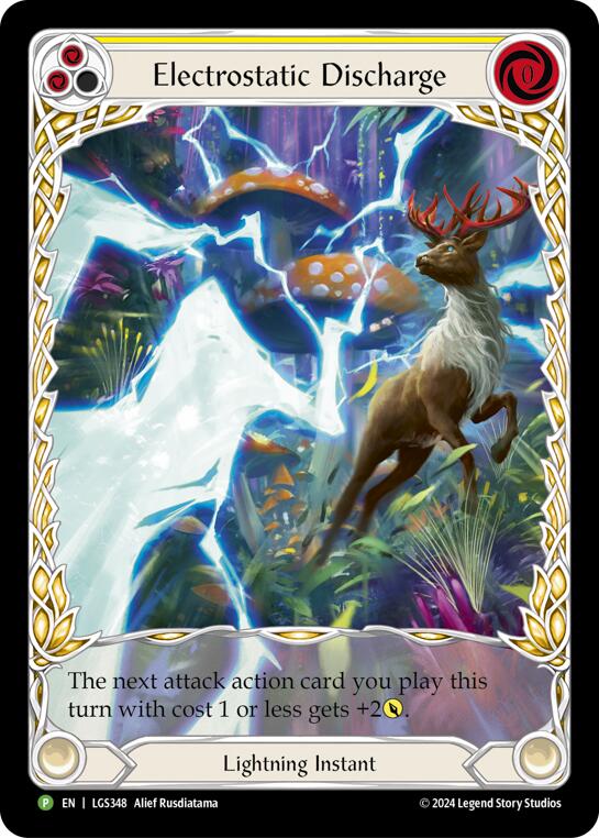 Electostatic Discharge (Yellow) (Extended Art) [LGS348] (Promo)  Rainbow Foil | Shuffle n Cut Hobbies & Games