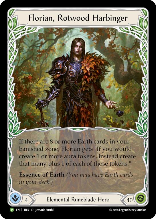 Florian, Rotwood Harbinger [HER119] (Promo)  Rainbow Foil | Shuffle n Cut Hobbies & Games