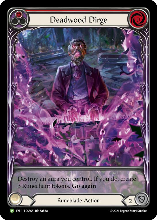 Deadwood Dirge (Red) (Extended Art) [LGS363] (Promo)  Rainbow Foil | Shuffle n Cut Hobbies & Games