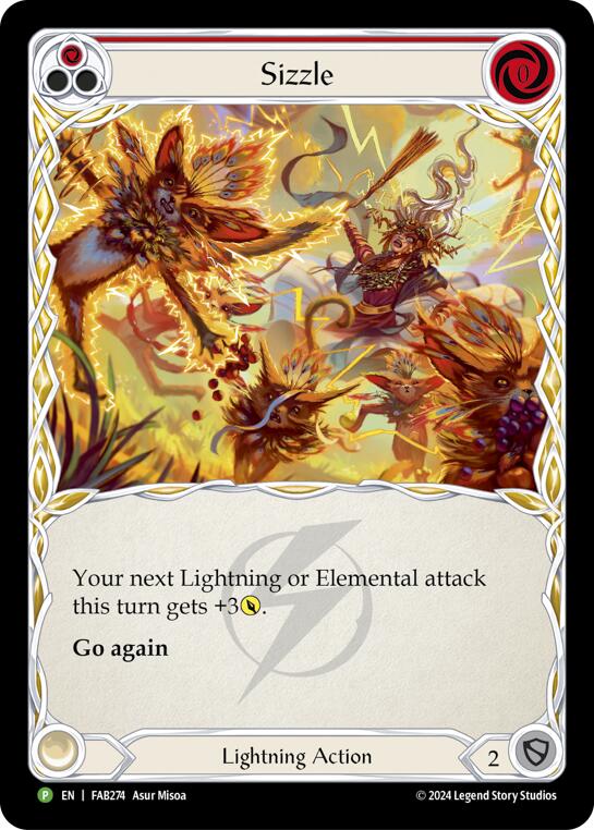 Sizzle (Red) [FAB274] (Promo)  Rainbow Foil | Shuffle n Cut Hobbies & Games