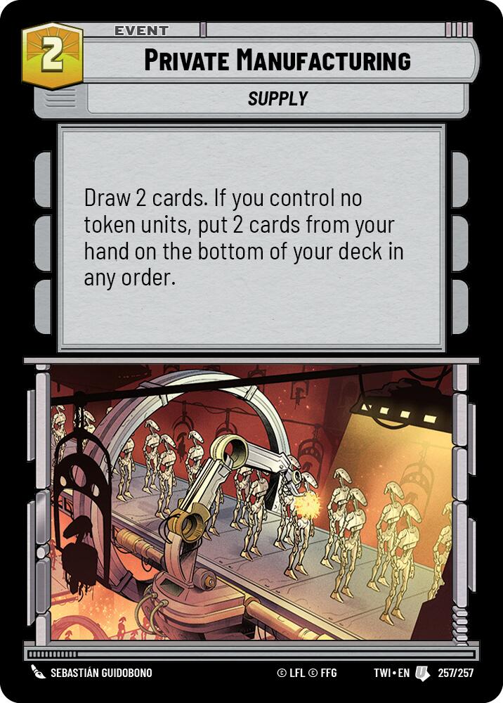 Private Manufacturing (257/257) (257/257) [Twilight of the Republic] | Shuffle n Cut Hobbies & Games