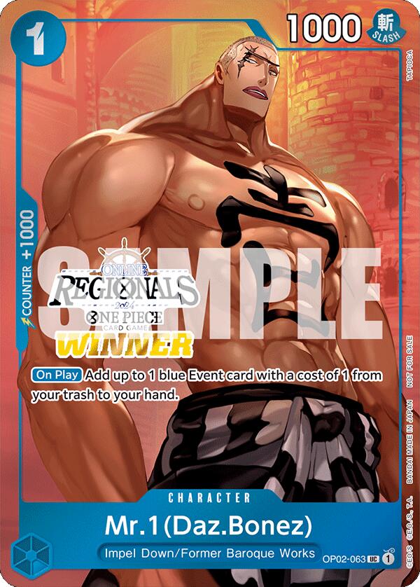 Mr.1 (Daz.Bonez) (Online Regional 2024 Vol. 3) [Winner] [One Piece Promotion Cards] | Shuffle n Cut Hobbies & Games