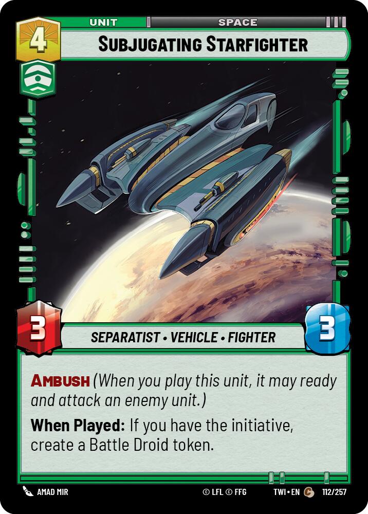 Subjugating Starfighter (112/257) (112/257) [Twilight of the Republic] | Shuffle n Cut Hobbies & Games