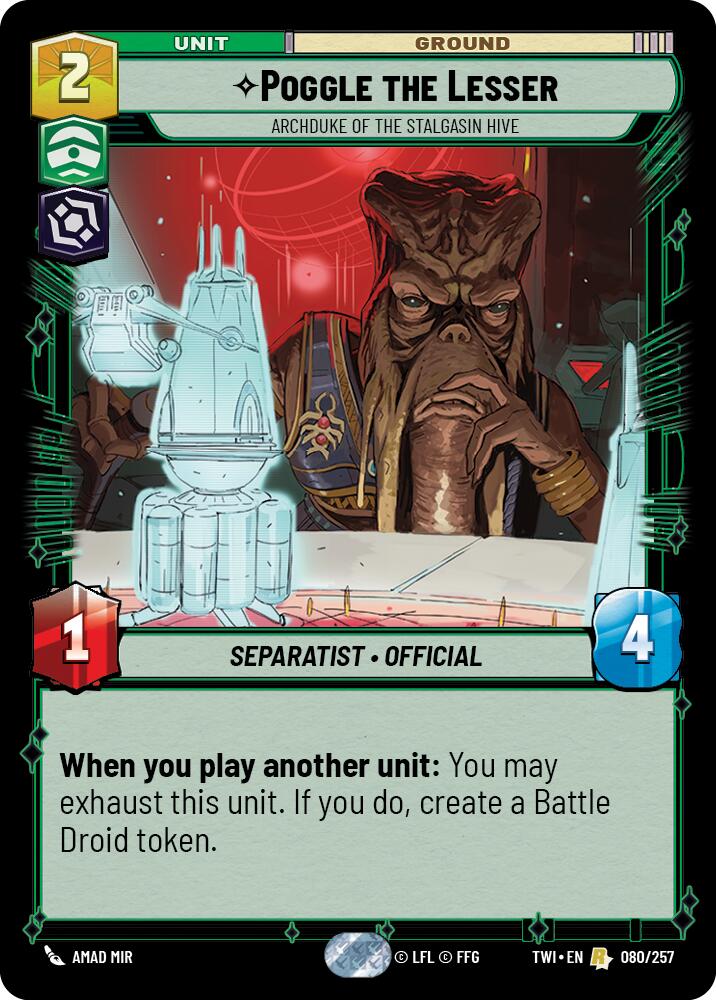 Poggle the Lesser - Archduke of the Stalgasin Hive (080/257) (080/257) [Twilight of the Republic] | Shuffle n Cut Hobbies & Games