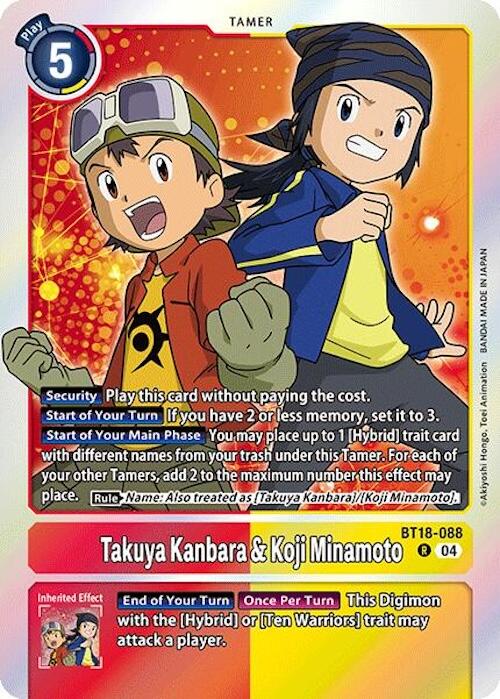 Takuya Kanbara & Koji Minamoto [BT18-088] [Release Special Booster Ver.2.0] | Shuffle n Cut Hobbies & Games