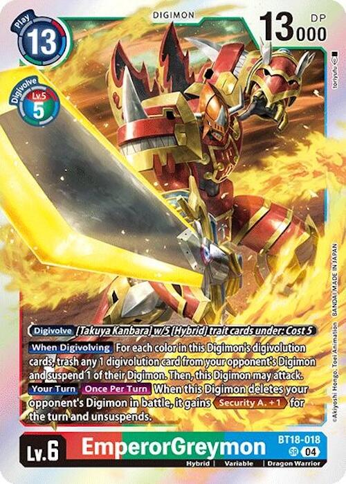EmperorGreymon [BT18-018] [Release Special Booster Ver.2.0] | Shuffle n Cut Hobbies & Games
