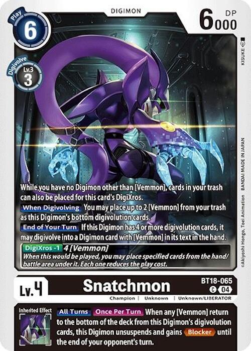 Snatchmon [BT18-065] [Release Special Booster Ver.2.0] | Shuffle n Cut Hobbies & Games
