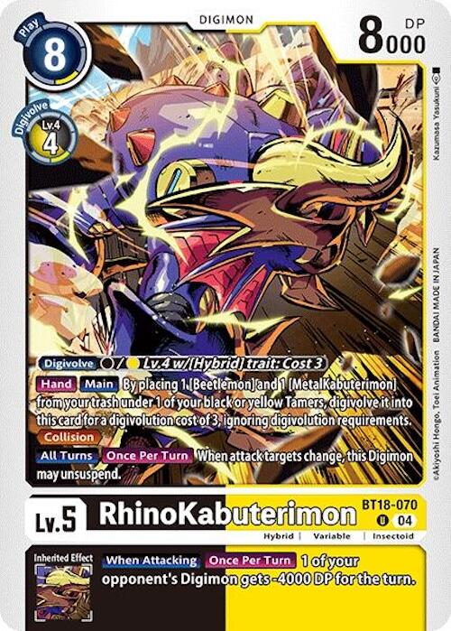 RhinoKabuterimon [BT18-070] [Release Special Booster Ver.2.0] | Shuffle n Cut Hobbies & Games