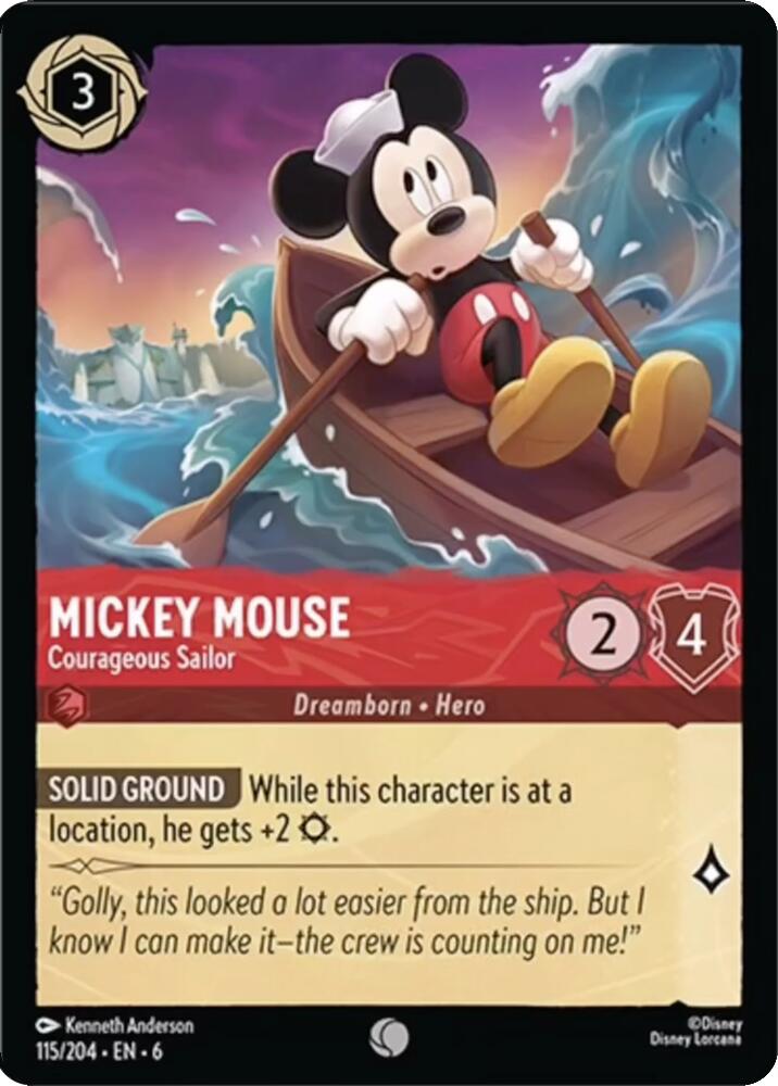 Mickey Mouse - Courageous Sailor (115/204) [Azurite Sea] | Shuffle n Cut Hobbies & Games