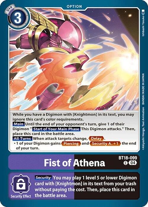 Fist of Athena [BT18-099] [Release Special Booster Ver.2.0] | Shuffle n Cut Hobbies & Games