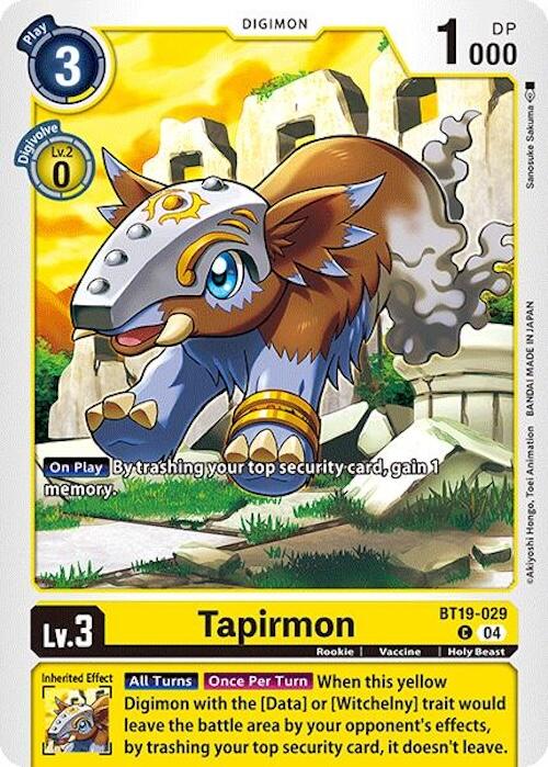 Tapirmon [BT19-029] [Release Special Booster Ver.2.0] | Shuffle n Cut Hobbies & Games