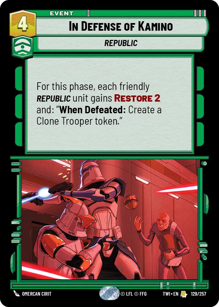 In Defense of Kamino (129/257) (129/257) [Twilight of the Republic] | Shuffle n Cut Hobbies & Games