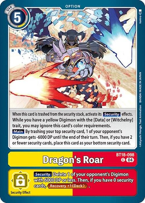Dragon's Roar [BT18-098] [Release Special Booster Ver.2.0] | Shuffle n Cut Hobbies & Games