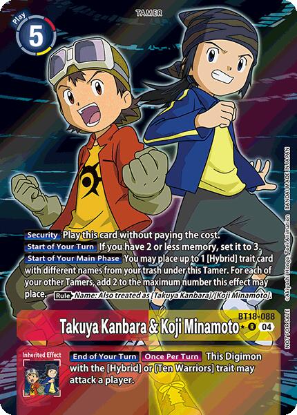 Takuya Kanbara & Koji Minamoto [BT18-088] (Release Special Booster Ver.2.0: Box Promotion Pack) [Release Special Booster Ver.2.0] | Shuffle n Cut Hobbies & Games