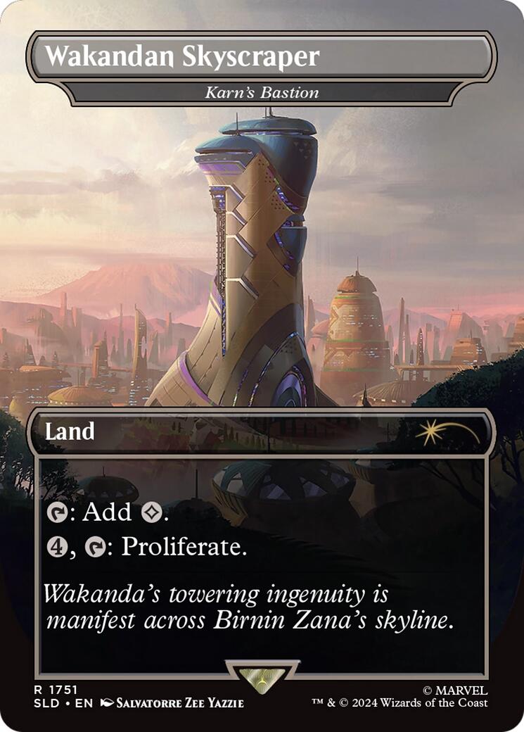 Wakandan Skyscraper - Karn's Bastion (Rainbow Foil) [Secret Lair Drop Series] | Shuffle n Cut Hobbies & Games
