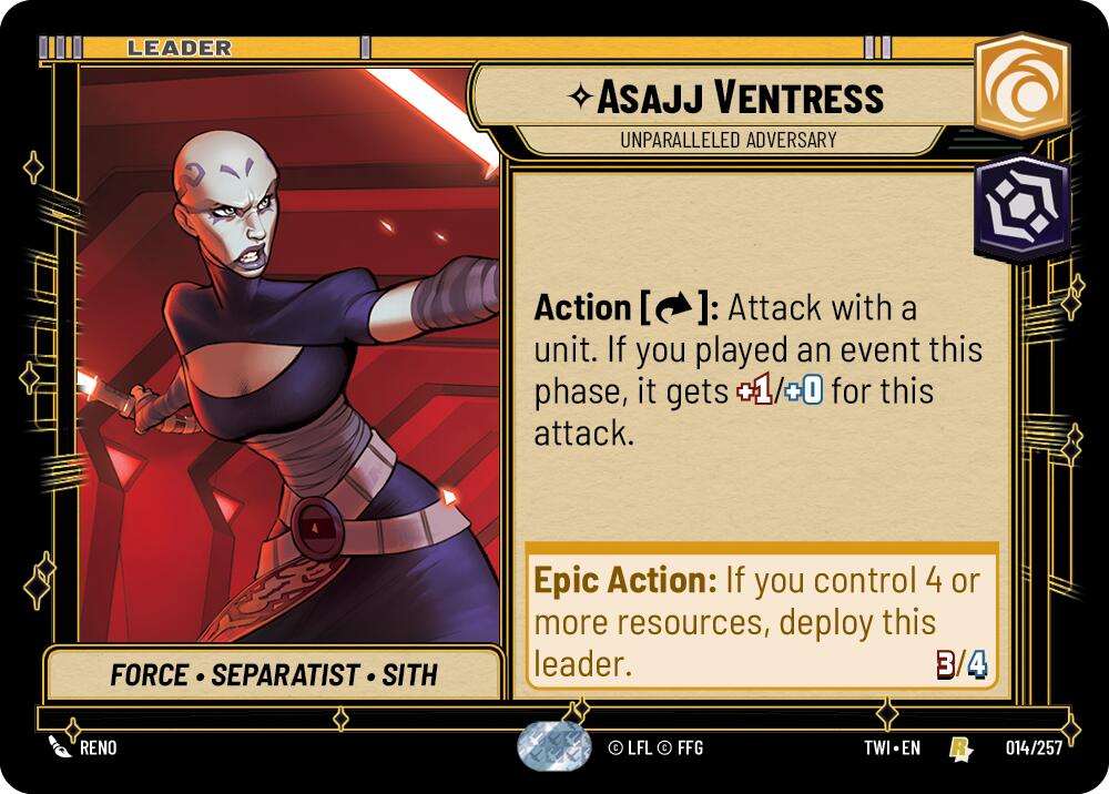 Asajj Ventress - Unparalleled Adversary (014/257) (014/257) [Twilight of the Republic] | Shuffle n Cut Hobbies & Games