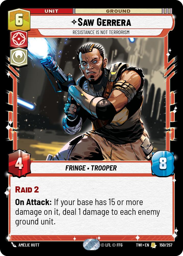 Saw Gerrera - Resistance is Not Terrorism (150/257) (150/257) [Twilight of the Republic] | Shuffle n Cut Hobbies & Games