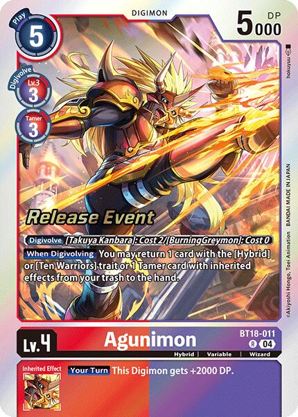 Agunimon [BT18-011] [Release Special Booster Ver.2.0 Promos] | Shuffle n Cut Hobbies & Games