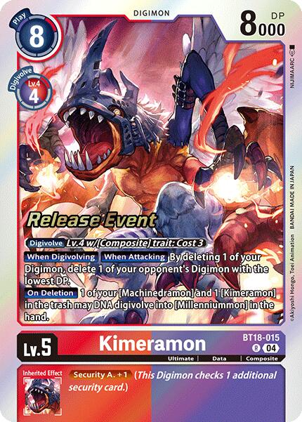 Kimeramon [BT18-015] [Release Special Booster Ver.2.0 Promos] | Shuffle n Cut Hobbies & Games