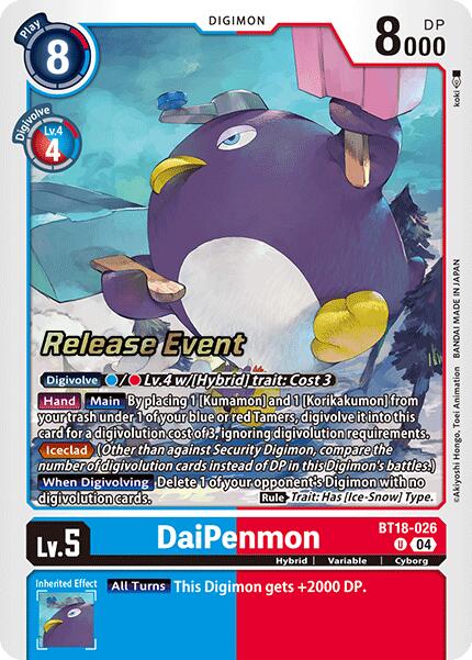 DaiPenmon [BT18-026] [Release Special Booster Ver.2.0 Promos] | Shuffle n Cut Hobbies & Games