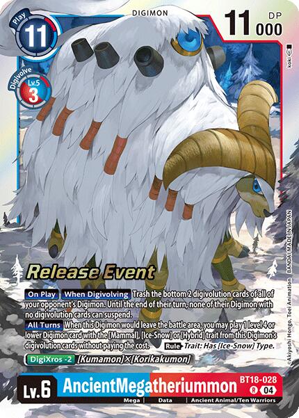 AncientMegatheriummon [BT18-028] [Release Special Booster Ver.2.0 Promos] | Shuffle n Cut Hobbies & Games