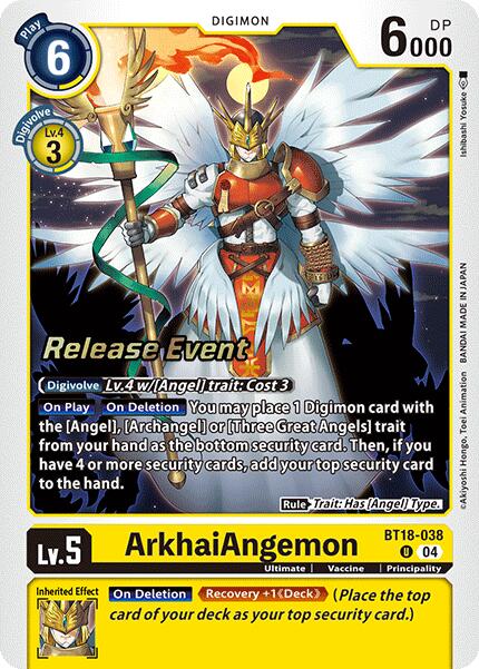 ArkhaiAngemon [BT18-038] [Release Special Booster Ver.2.0 Promos] | Shuffle n Cut Hobbies & Games