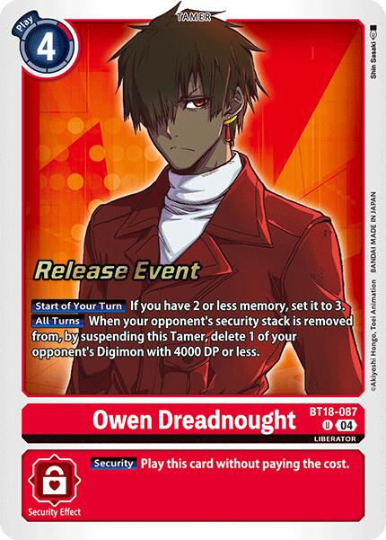 Owen Dreadnought [BT18-087] [Release Special Booster Ver.2.0 Promos] | Shuffle n Cut Hobbies & Games
