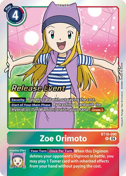 Zoe Orimoto [BT18-090] [Release Special Booster Ver.2.0 Promos] | Shuffle n Cut Hobbies & Games