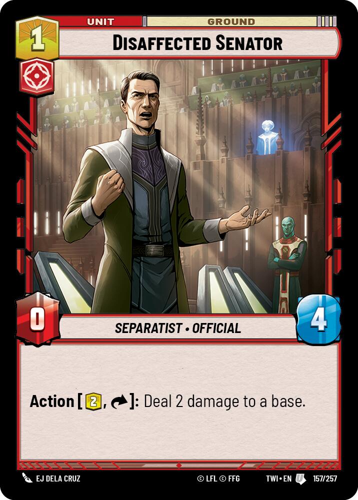 Disaffected Senator (157/257) (157/257) [Twilight of the Republic] | Shuffle n Cut Hobbies & Games
