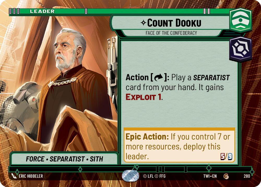 Count Dooku - Face of the Confederacy (280) (Hyperspace) (280) [Twilight of the Republic] | Shuffle n Cut Hobbies & Games