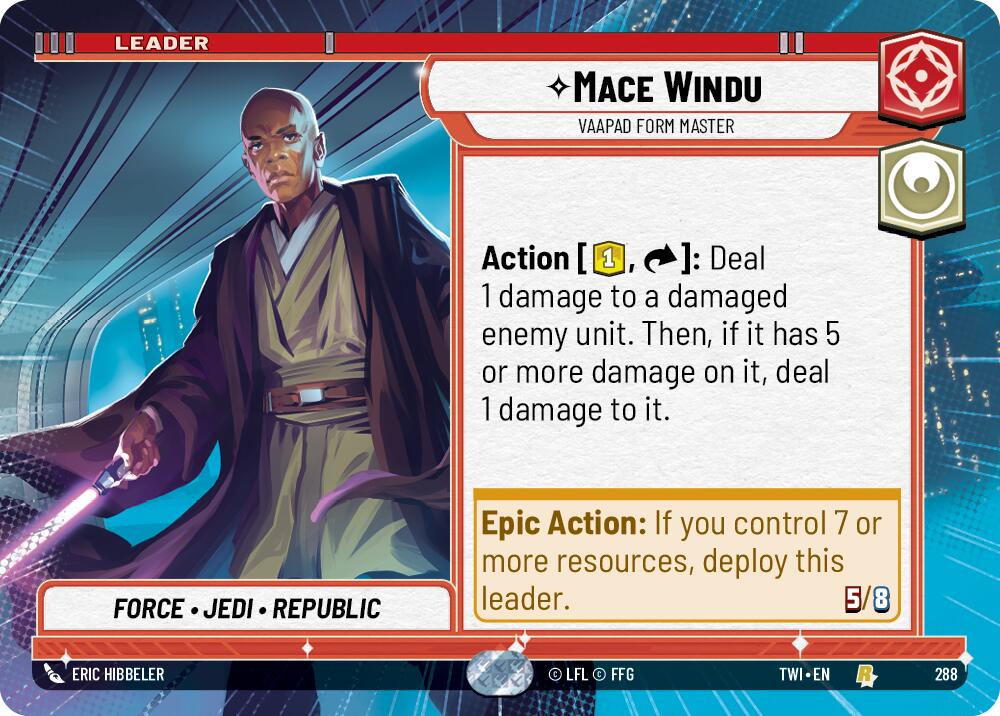 Mace Windu - Vaapad Form Master (288) (Hyperspace) (288) [Twilight of the Republic] | Shuffle n Cut Hobbies & Games