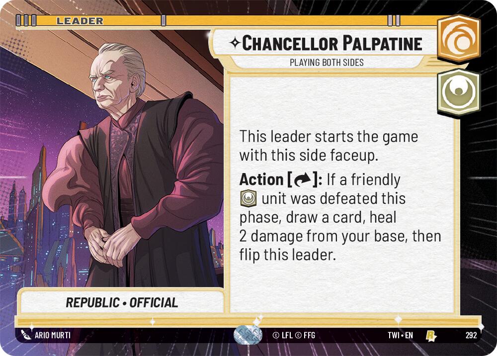 Chancellor Palpatine - Playing Both Sides (292) (Hyperspace) (292) [Twilight of the Republic] | Shuffle n Cut Hobbies & Games