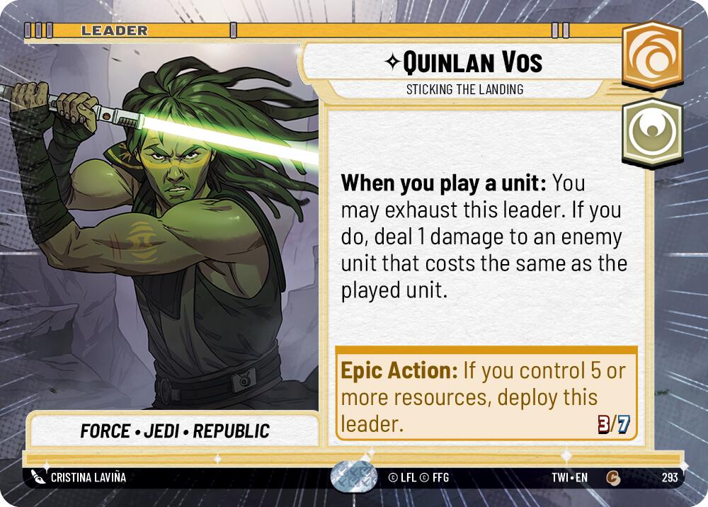 Quinlan Vos - Sticking the Landing (293) (Hyperspace) (293) [Twilight of the Republic] | Shuffle n Cut Hobbies & Games