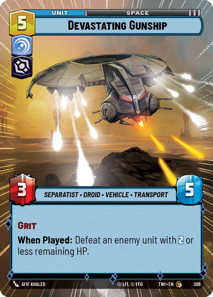 Devastating Gunship (309) (Hyperspace) (309) [Twilight of the Republic] | Shuffle n Cut Hobbies & Games