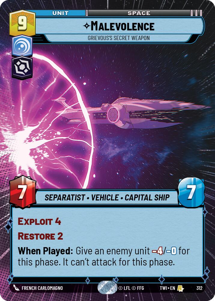 Malevolence - Grievous's Secret Weapon (312) (Hyperspace) (312) [Twilight of the Republic] | Shuffle n Cut Hobbies & Games