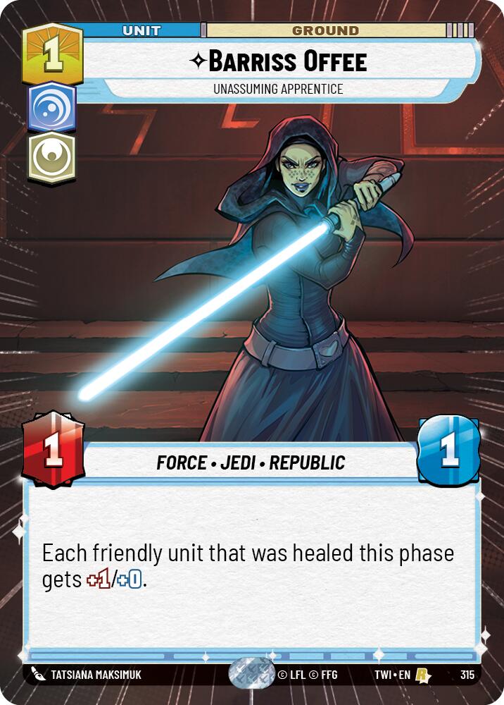 Barriss Offee - Unassuming Apprentice (315) (Hyperspace) (315) [Twilight of the Republic] | Shuffle n Cut Hobbies & Games