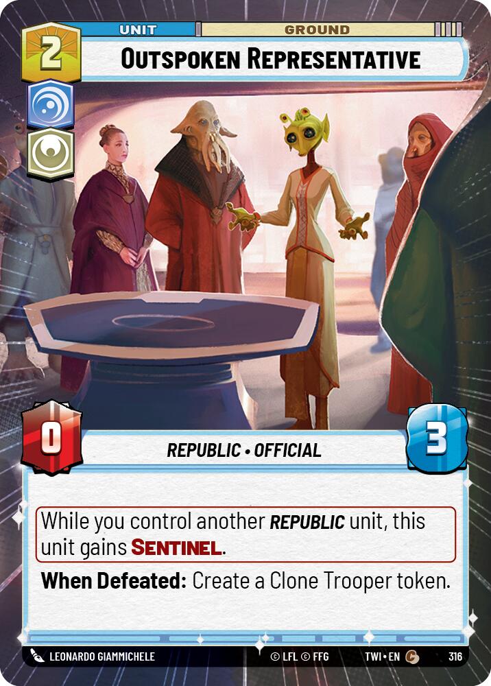 Outspoken Representative (316) (Hyperspace) (316) [Twilight of the Republic] | Shuffle n Cut Hobbies & Games