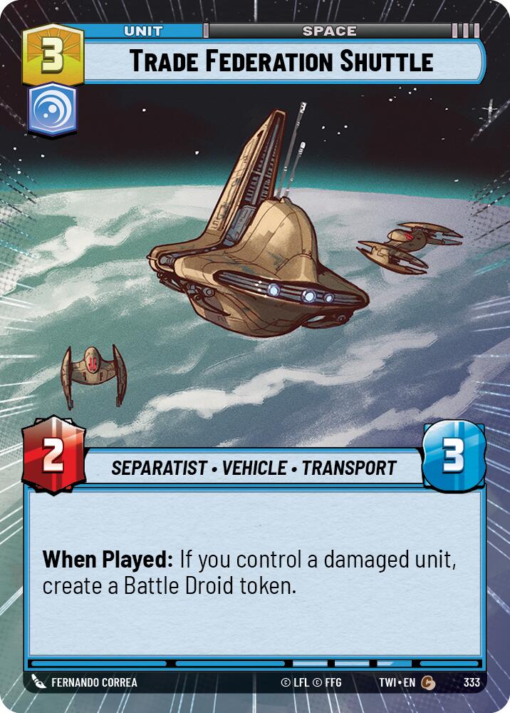 Trade Federation Shuttle (333) (Hyperspace) (333) [Twilight of the Republic] | Shuffle n Cut Hobbies & Games