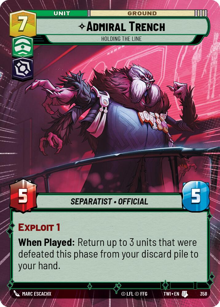 Admiral Trench - Holding the Line (358) (Hyperspace) (358) [Twilight of the Republic] | Shuffle n Cut Hobbies & Games