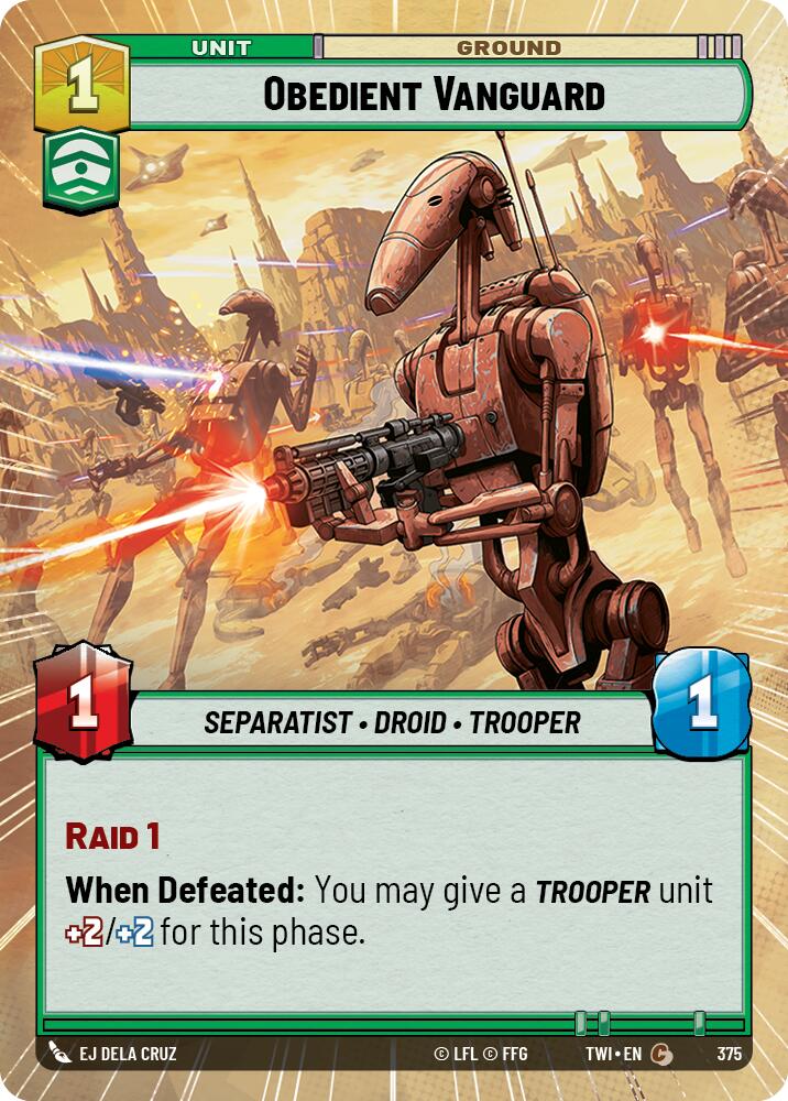 Obedient Vanguard (375) (Hyperspace) (375) [Twilight of the Republic] | Shuffle n Cut Hobbies & Games