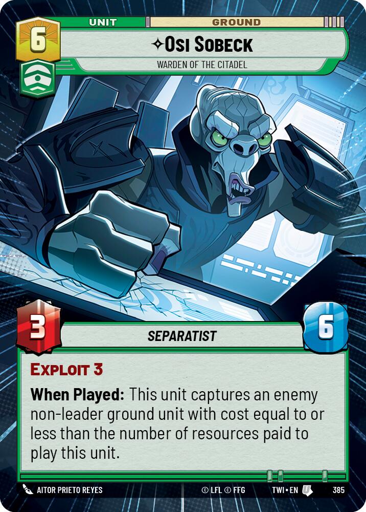 Osi Sobeck - Warden of the Citadel (385) (Hyperspace) (385) [Twilight of the Republic] | Shuffle n Cut Hobbies & Games