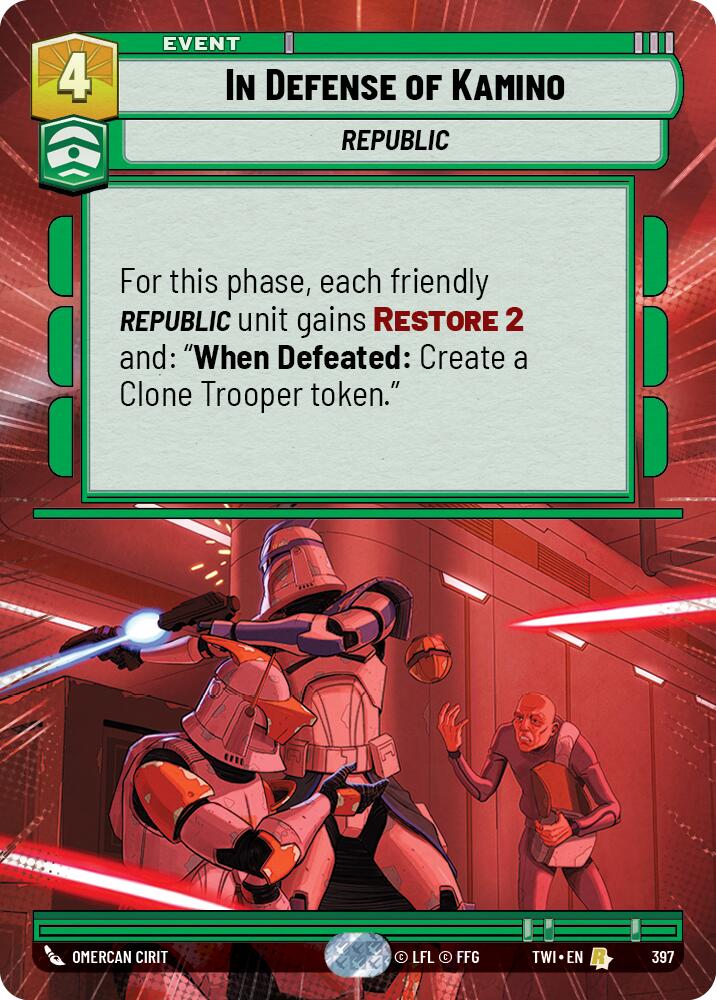 In Defense of Kamino (397) (Hyperspace) (397) [Twilight of the Republic] | Shuffle n Cut Hobbies & Games